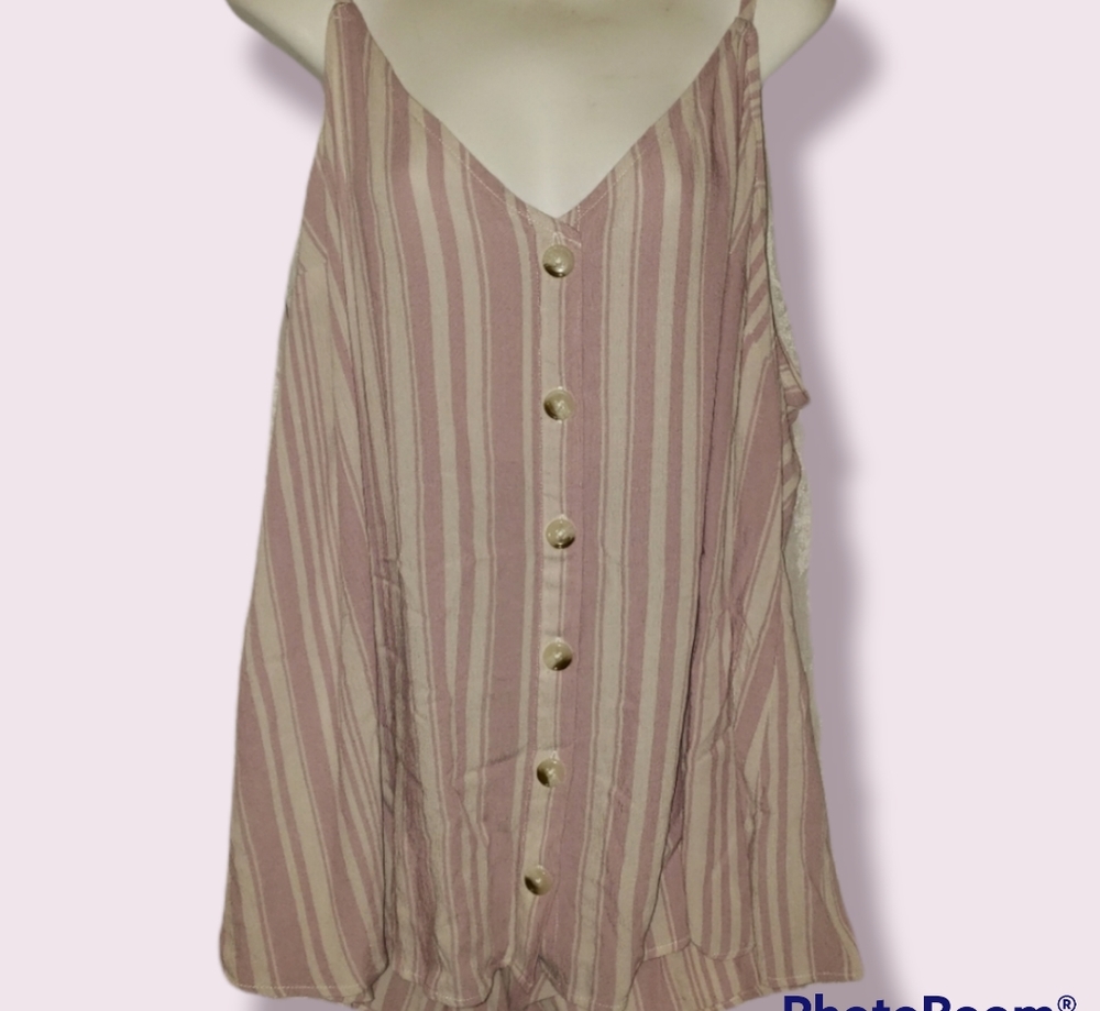 Torrid purple stripe button front v neck cami size 2 nwt